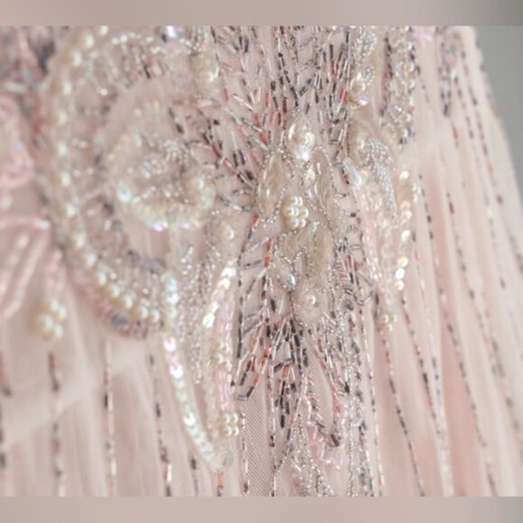 Free People Pink Beaded Lace Tank Top - Boho Chic Whimsy Sheer Fairycore Sz S - Picture 4 of 13